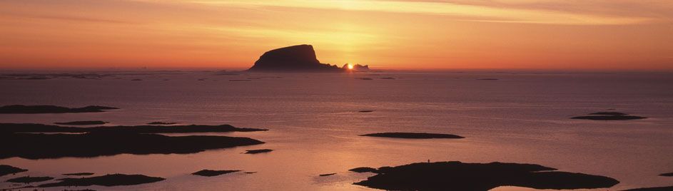 Midnight sun at Helgeland coast