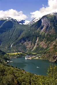 Aurlandsfjord and Flam village. Photo Morten Rakke/Flam Utvikling